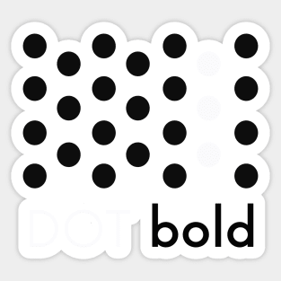 Dot bold white Sticker